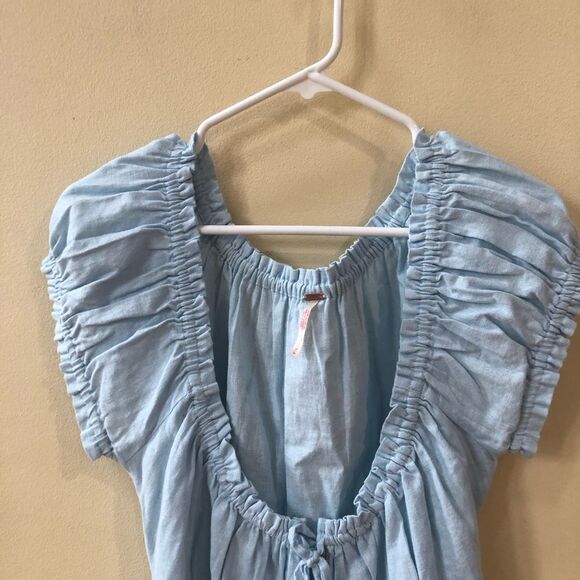 Free People Perri Linen Drop Waist Mini Dress - Picture 4 of 8